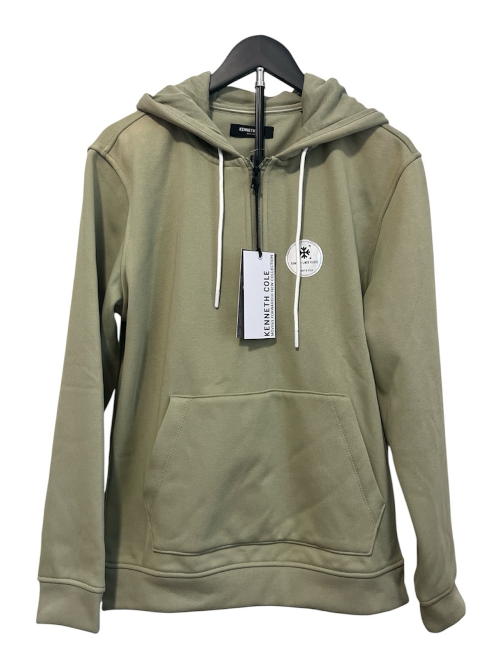 Kenneth Cole Olive Green Hooded Pullover Sweatshirt